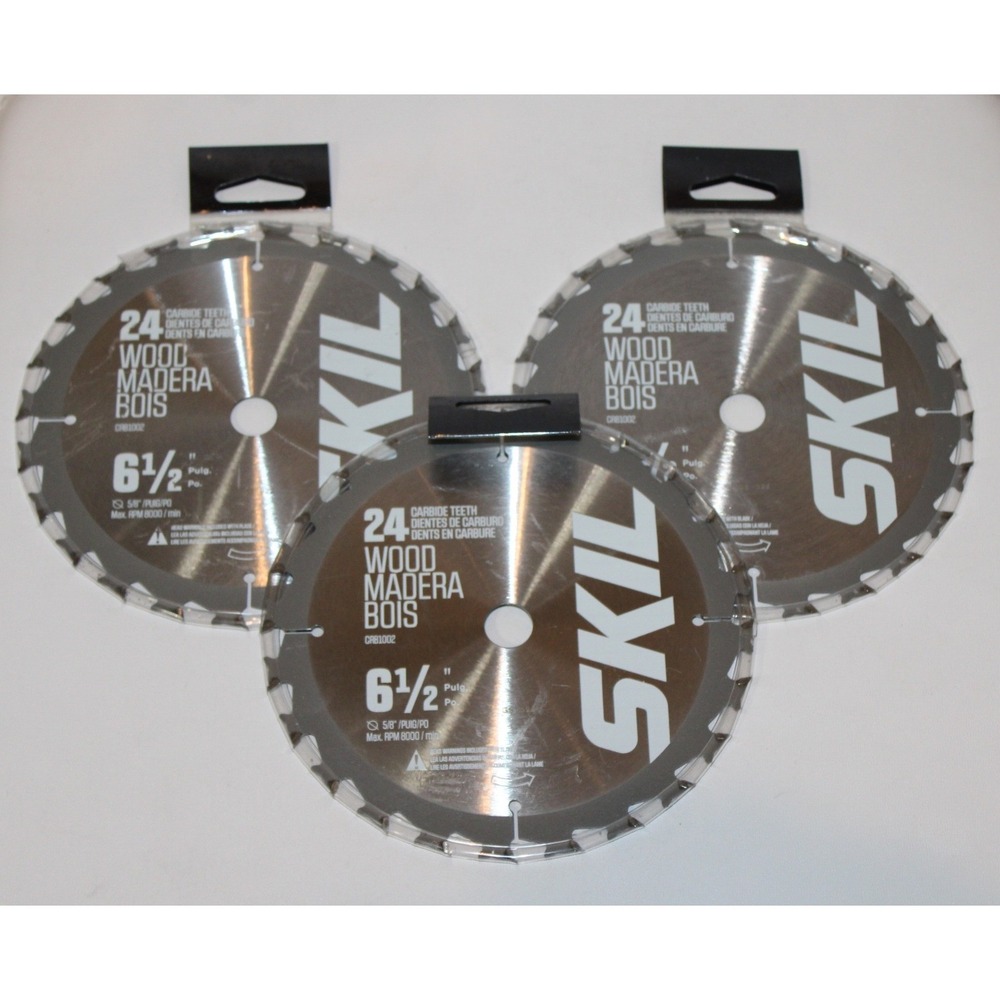 lot of 3 SKIL Circular Saw 6-1/2" blades 24T carbide wood cutting CRB1002 NEW